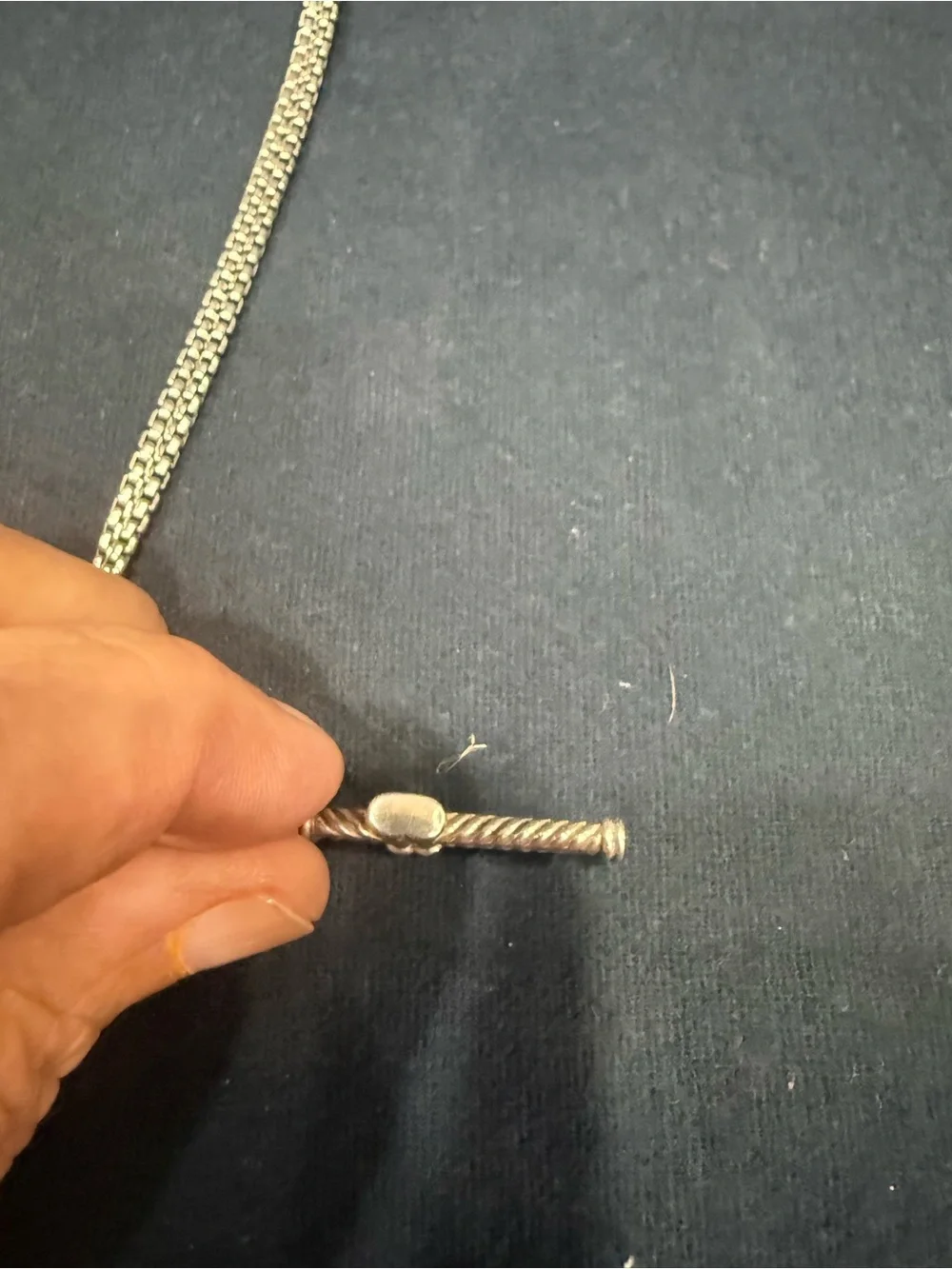 Authentic David Yurman Men's Chevron Cross & 22
